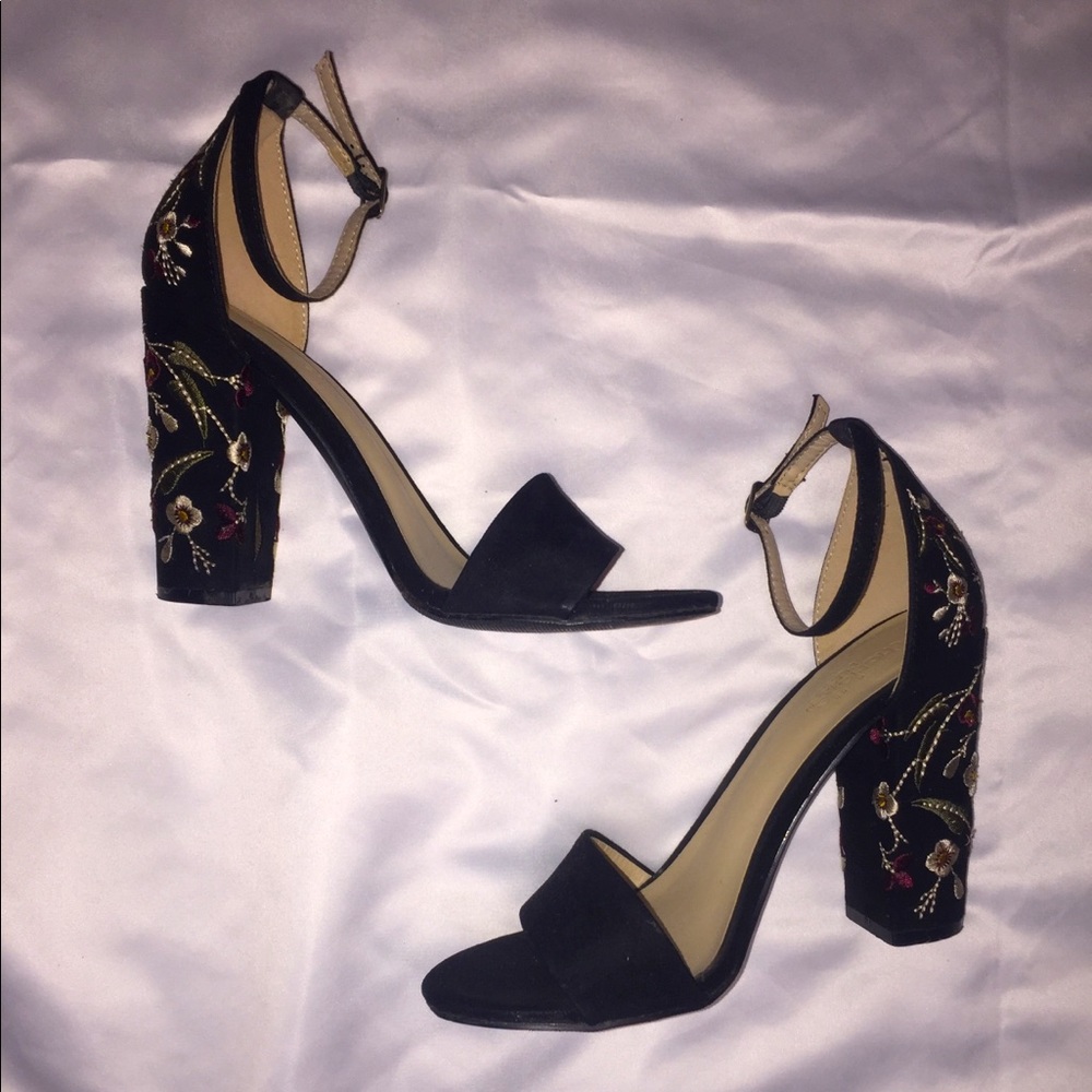 Black block heels
